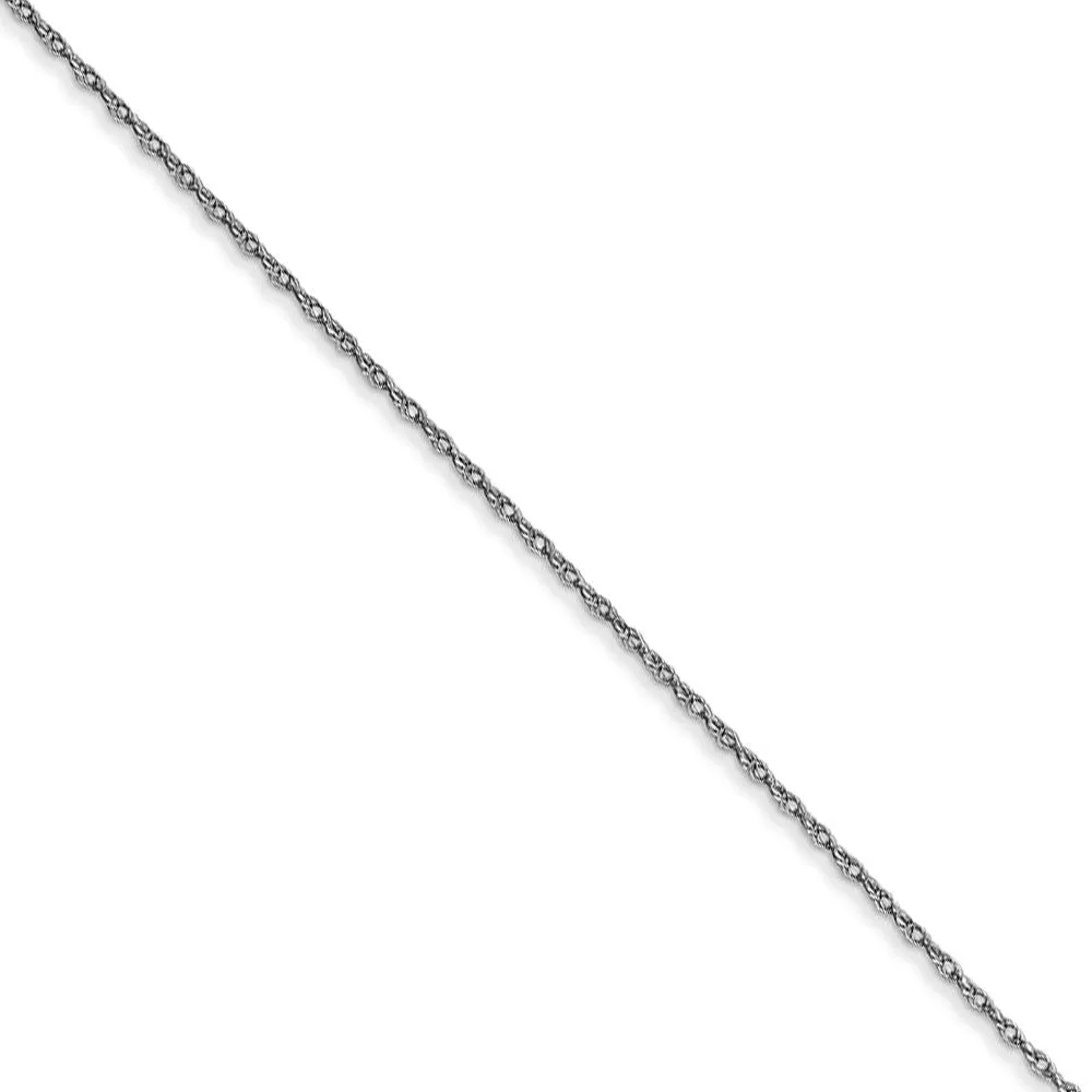 0.5mm, 14k White Gold, Cable Rope Chain Necklace