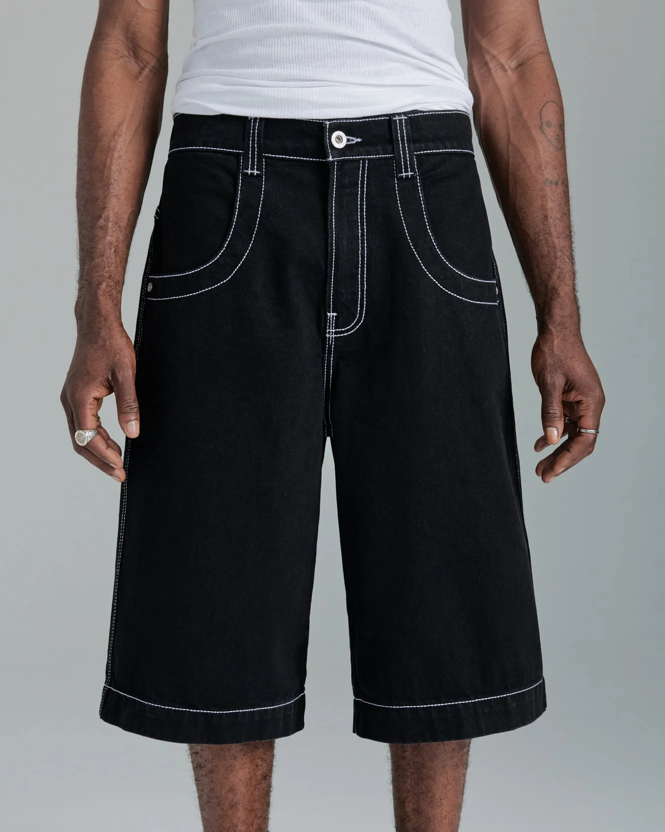 101 Twin Cannon Shorts. 14" Inseam. Jet Black.