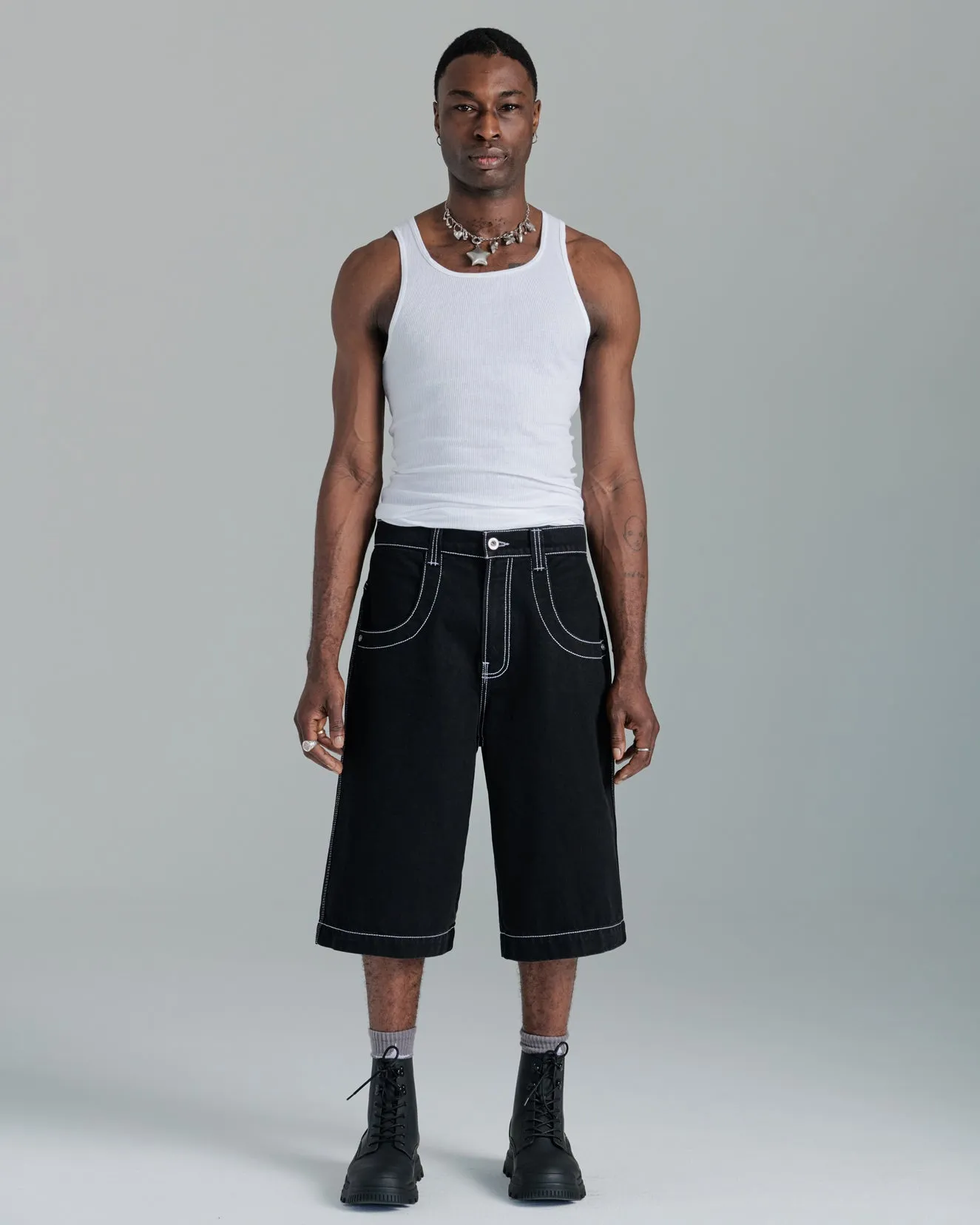 101 Twin Cannon Shorts. 14" Inseam. Jet Black.