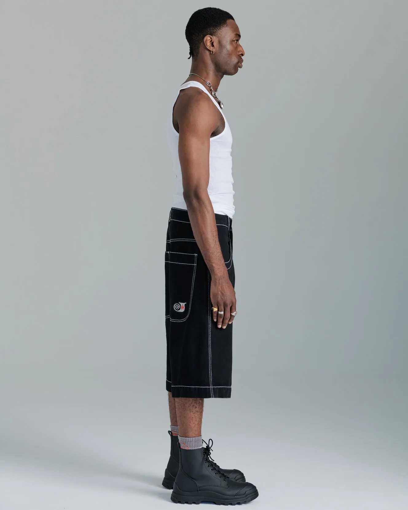 101 Twin Cannon Shorts. 14" Inseam. Jet Black.