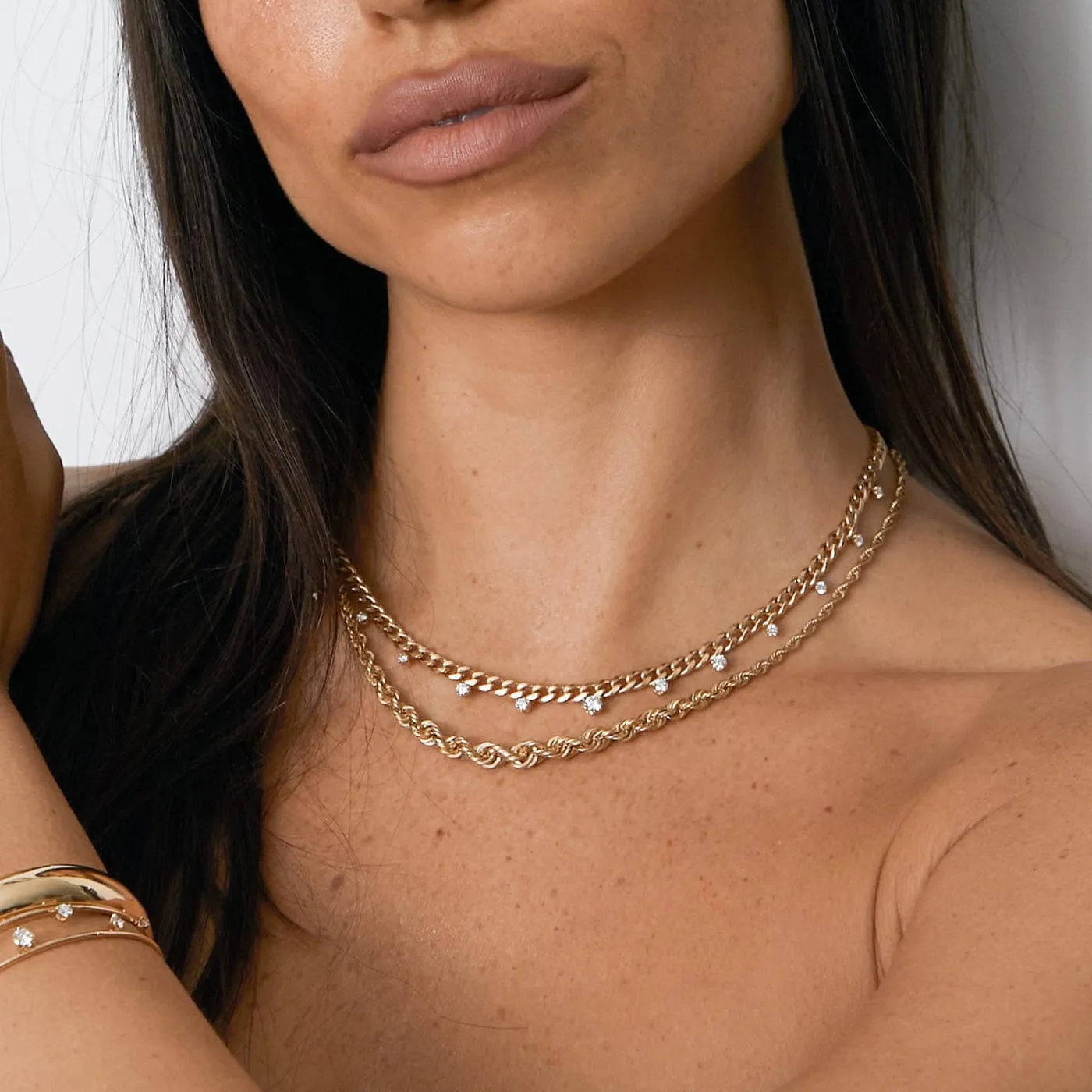 14k Gold Graduated Rope Chain Necklace