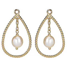 14K Gold Pearl Beaded Earring Charm 250408P