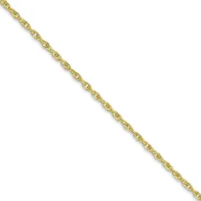 1.5mm 10K Yellow Gold Solid Cable Rope Chain Necklace