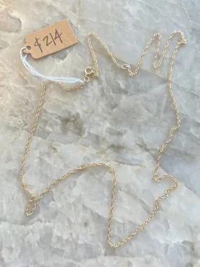 16" - 18" 14k Solid Gold Dainty Chain Necklace