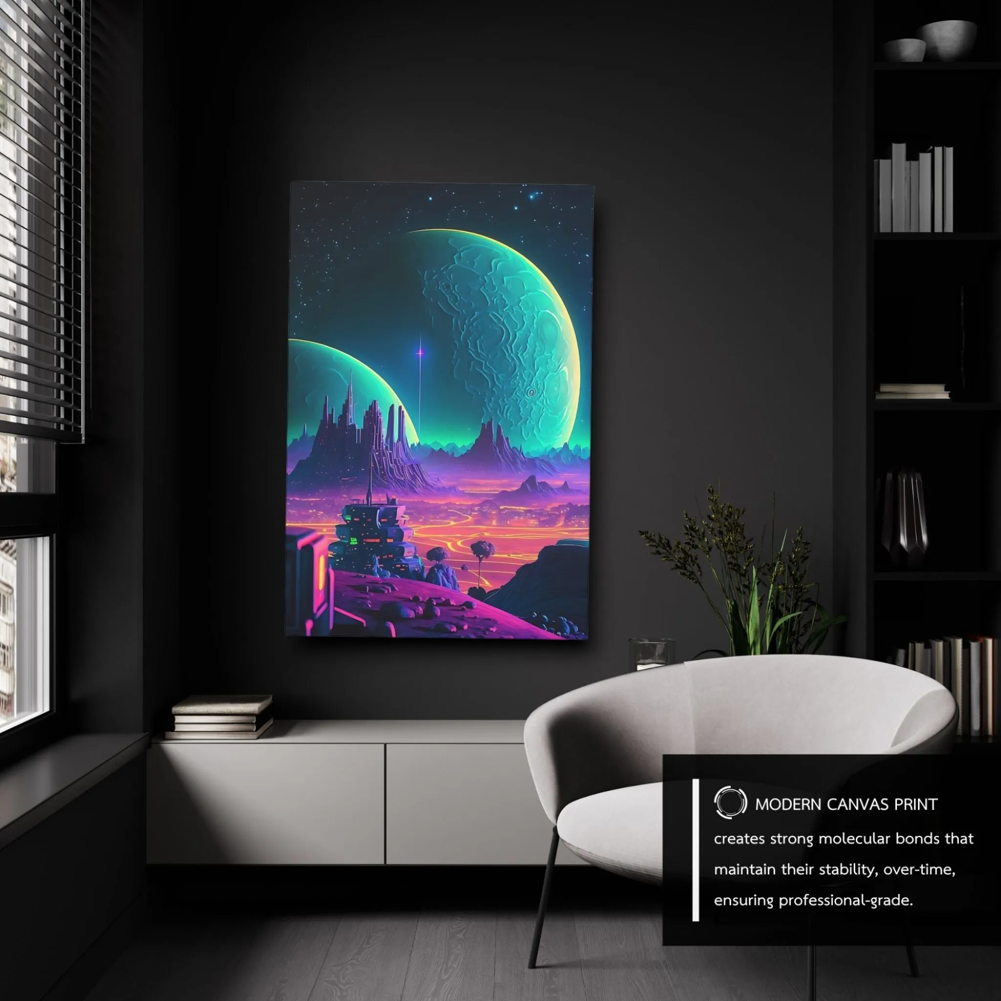 Alienated Blue (Moon) Space" Canvas