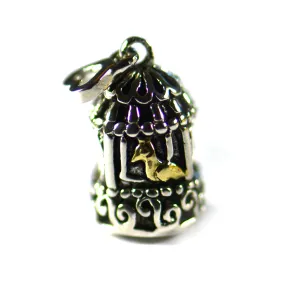 Birdcage silver beads