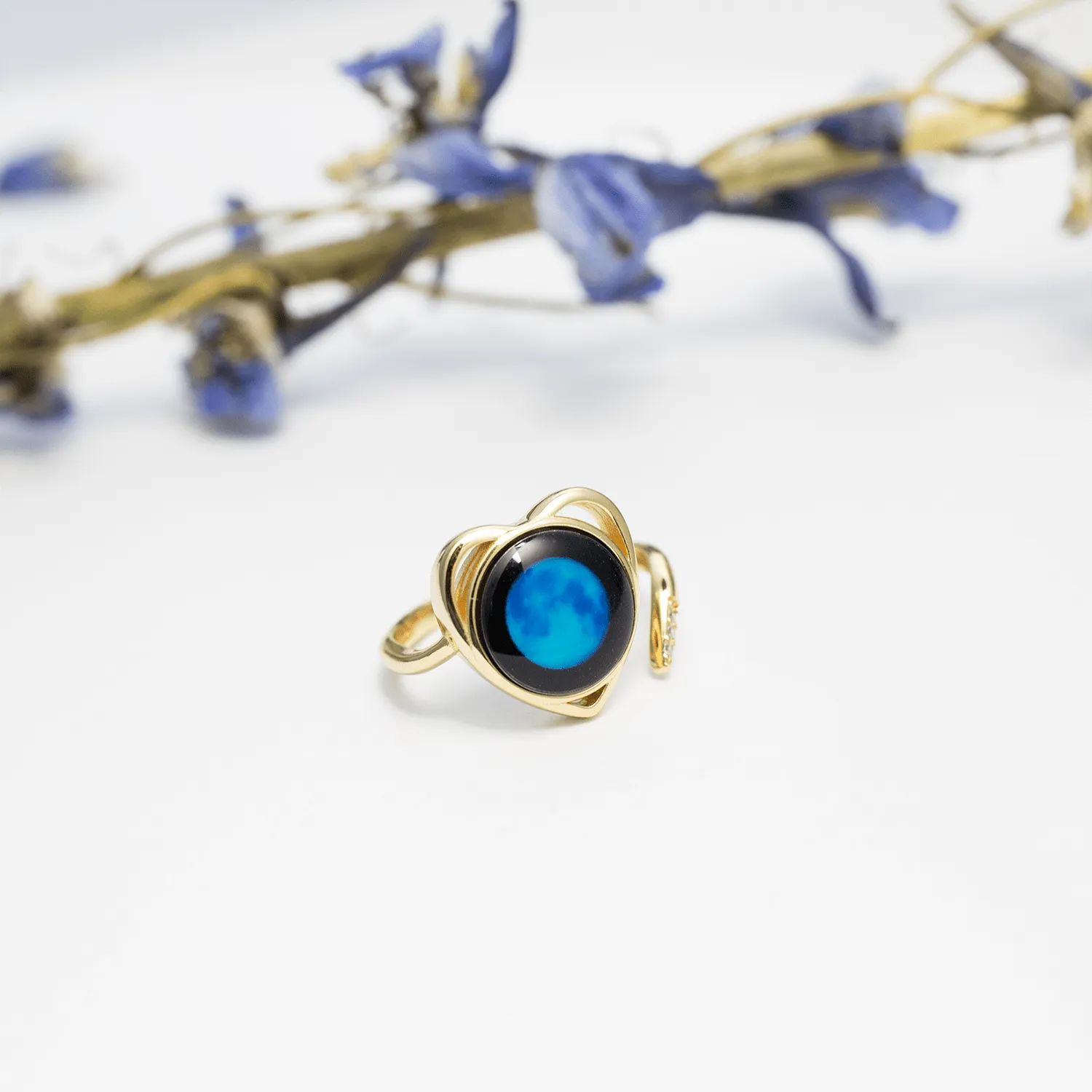 Blue Moon Luna Love Ring in Gold