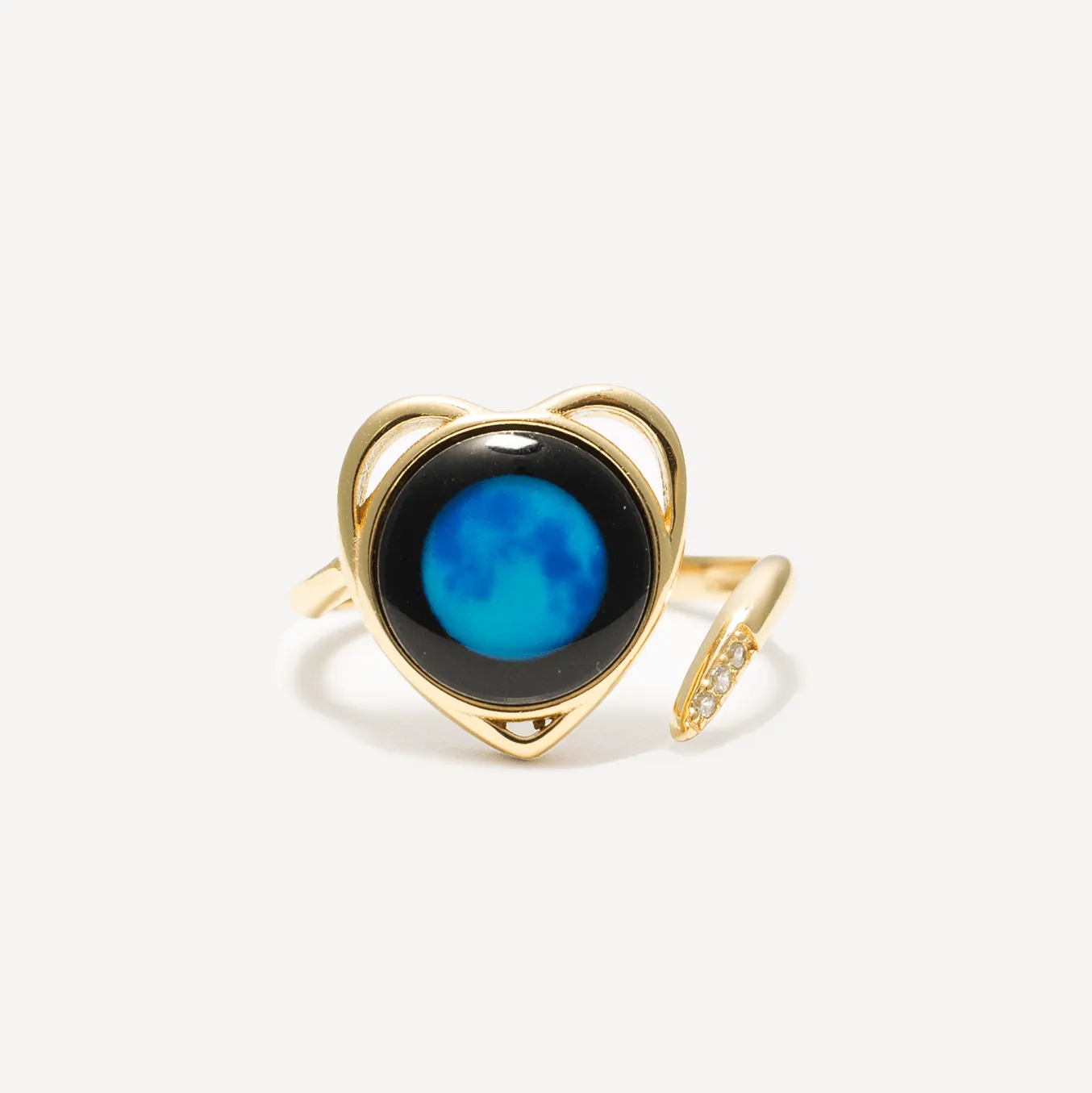 Blue Moon Luna Love Ring in Gold