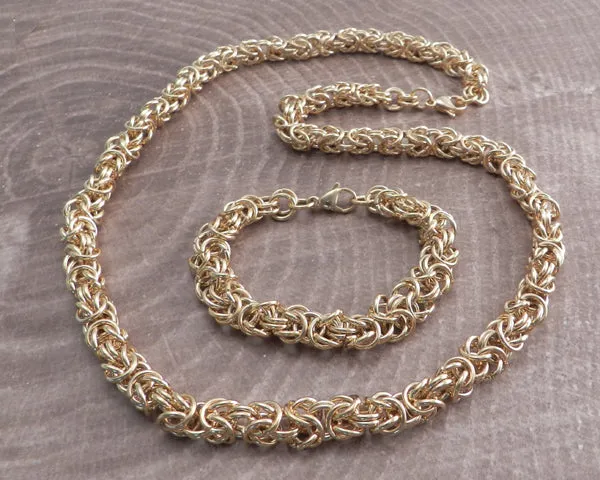 Byzantine Rope Chain Stainless Steel Set