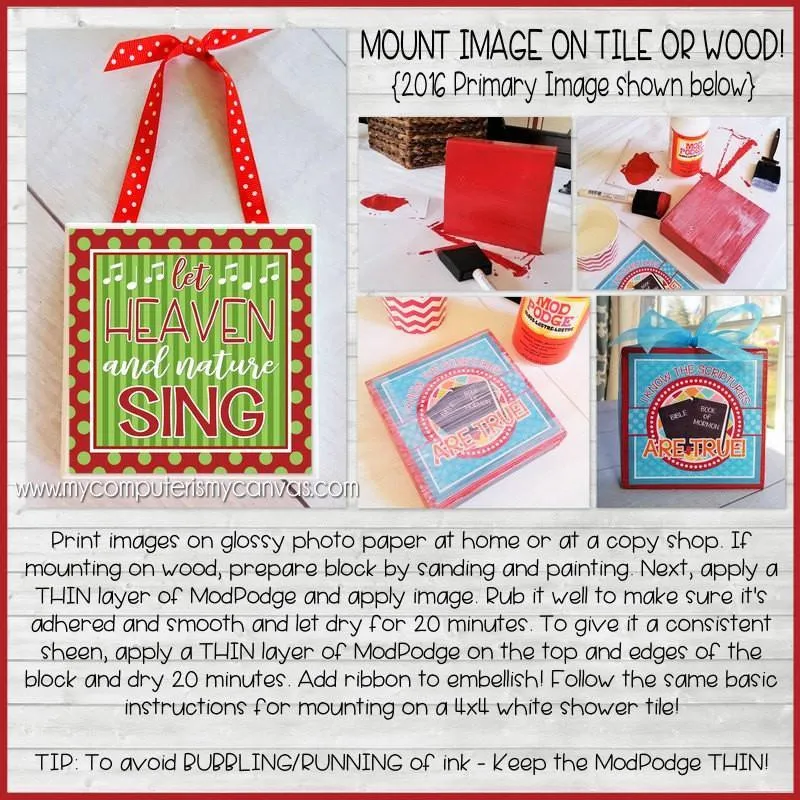 Christmas Tile Art Set PRINTABLE {Clearance}