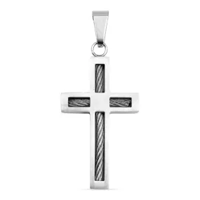 Cross Stainless Steel Rope Pendant / PDJ0012