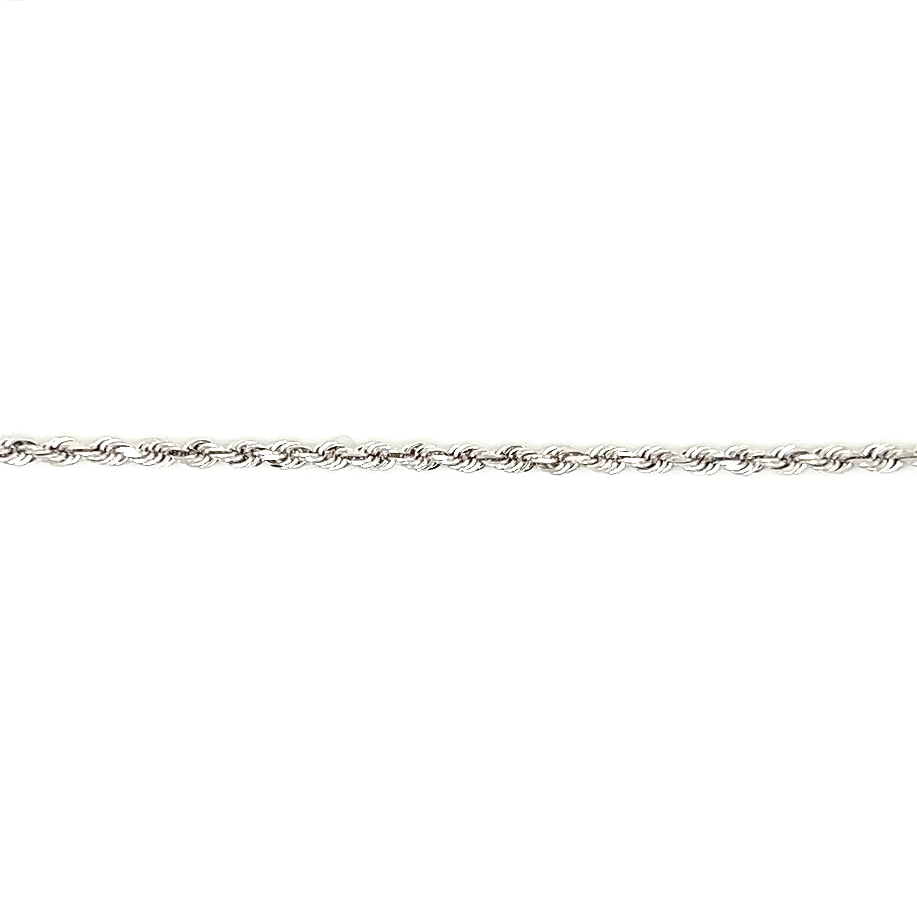 Diamond-cut Rope Chain 2mm with 16in of Length in 14K White Gold