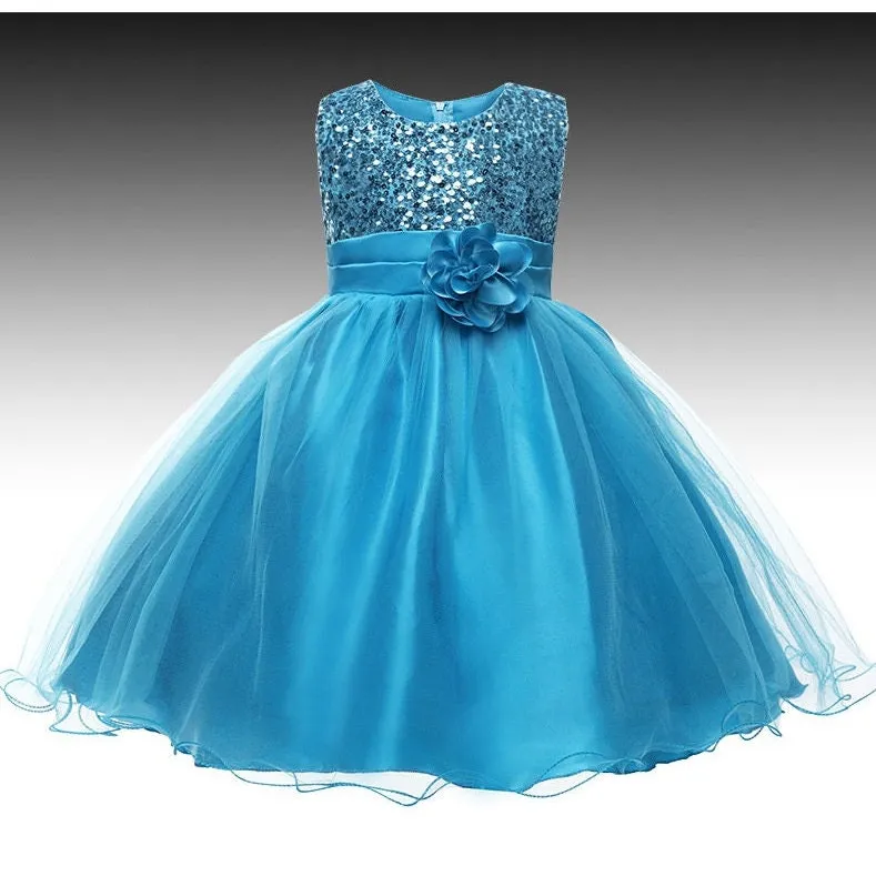 Girls Princess Dress for Girls Tutu Sleeveless Sequin Party Dress