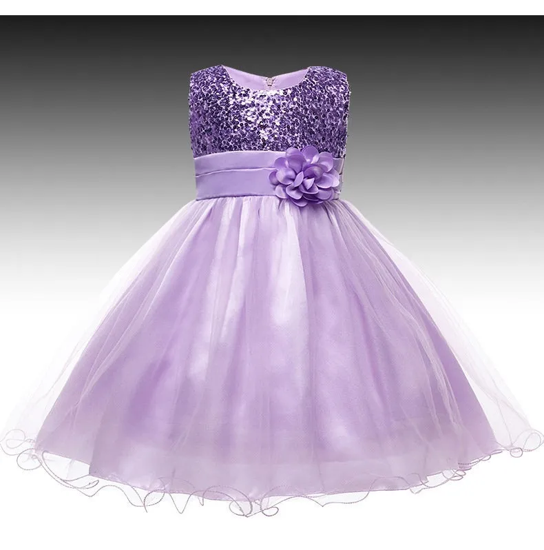 Girls Princess Dress for Girls Tutu Sleeveless Sequin Party Dress