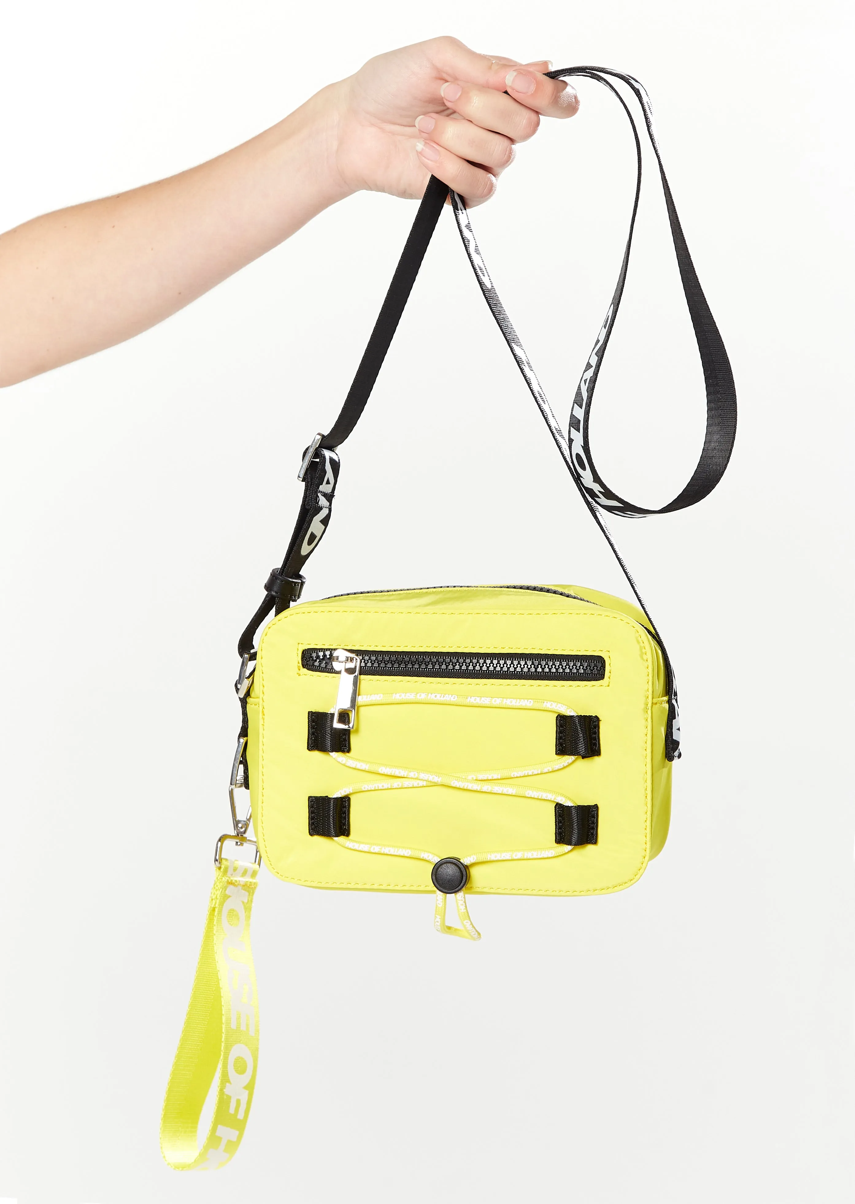 House of Holland Cross Body Bag With Rope Detail In Yellow