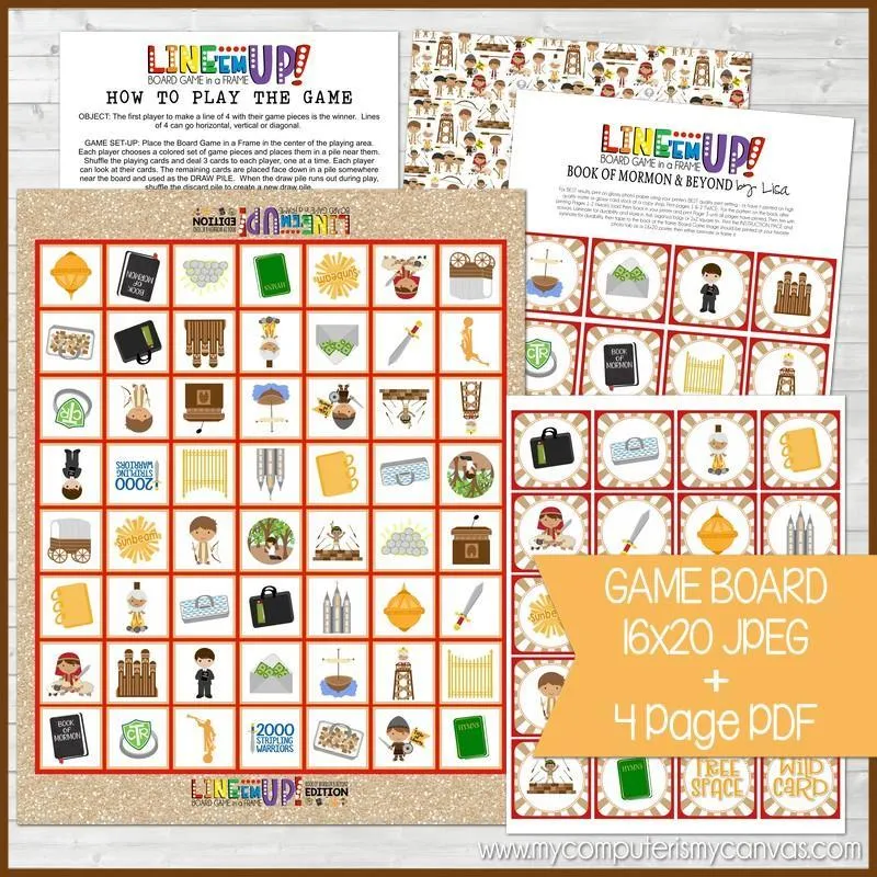 LINE 'Em UP! {BOOK of MORMON} PRINTABLE Game