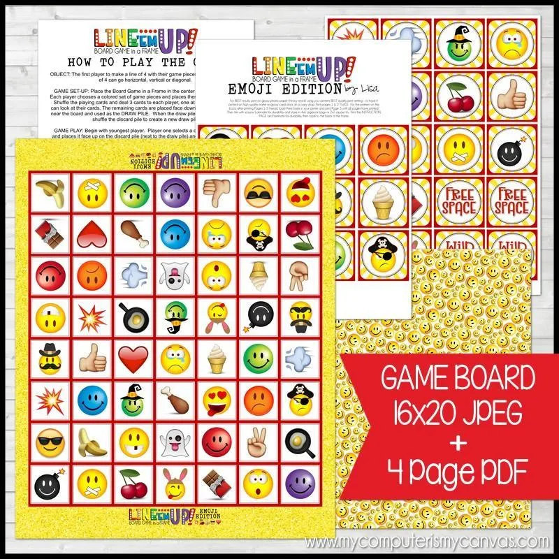 LINE 'Em UP! {EMOJI} PRINTABLE Game