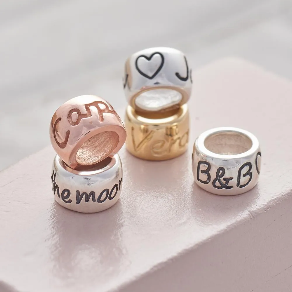 Personalised Rose Gold Mojo Charm Bead